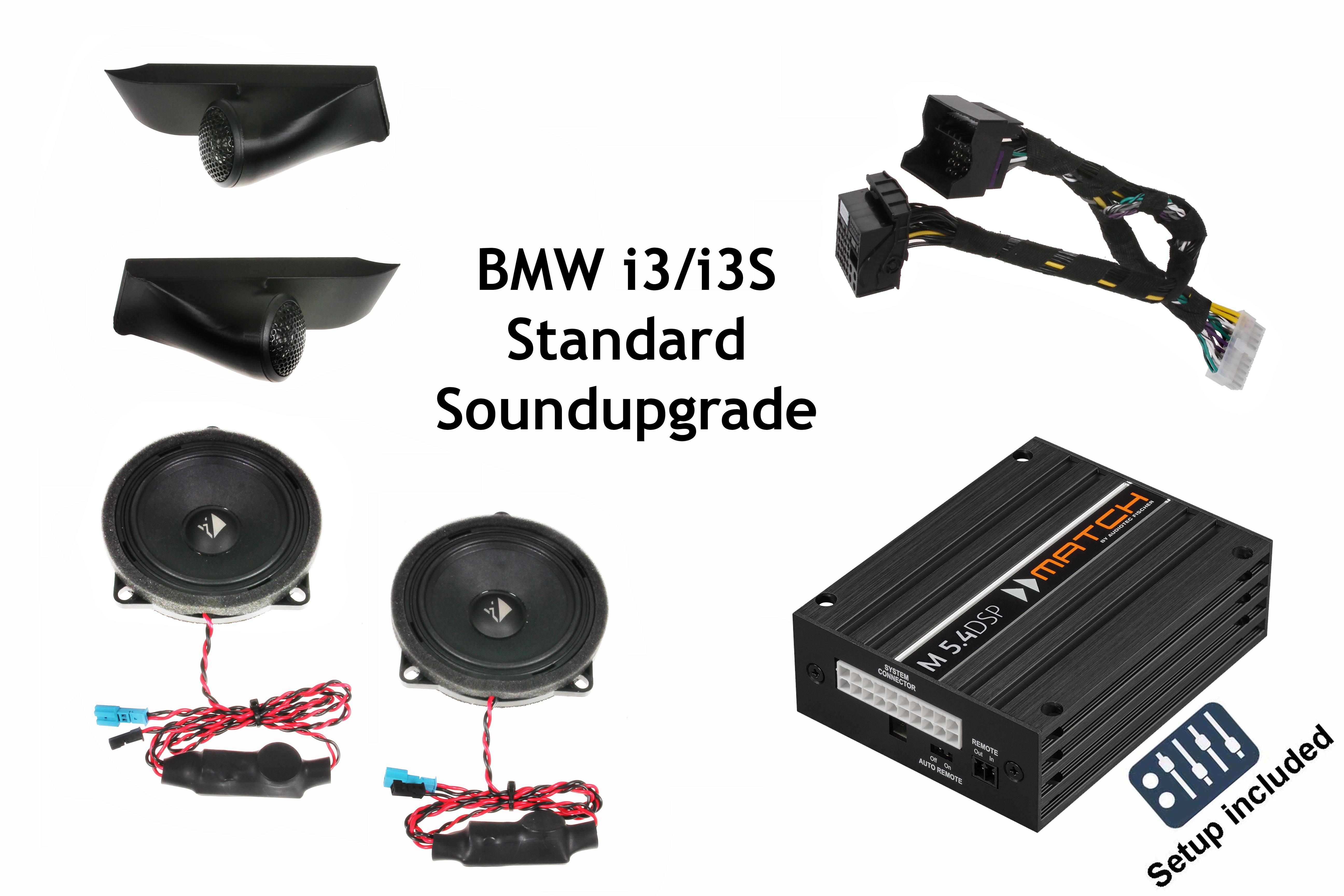 BMW i3/i3S mit Standard Stereo | 5-Kanal DSP Soundupgrade | Lautsprecherset Standard | ohne Subwoofer