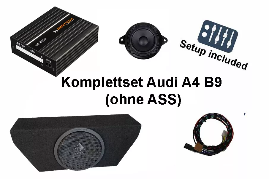 Audi A4 (B9) mit Standard Sound | 8-Kanal DSP Soundupgrade | Subwoofer K10W