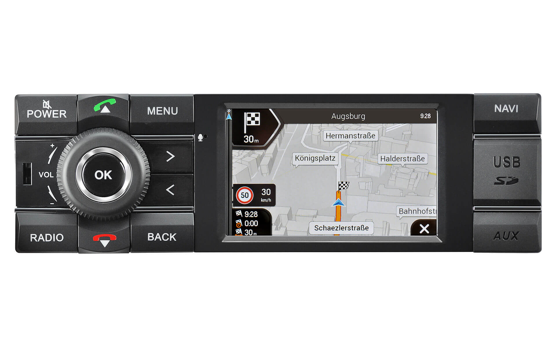 Kienzle MCR 1031 NAV 1-DIN-Navigationsradio UKW/DAB+/BT/USB