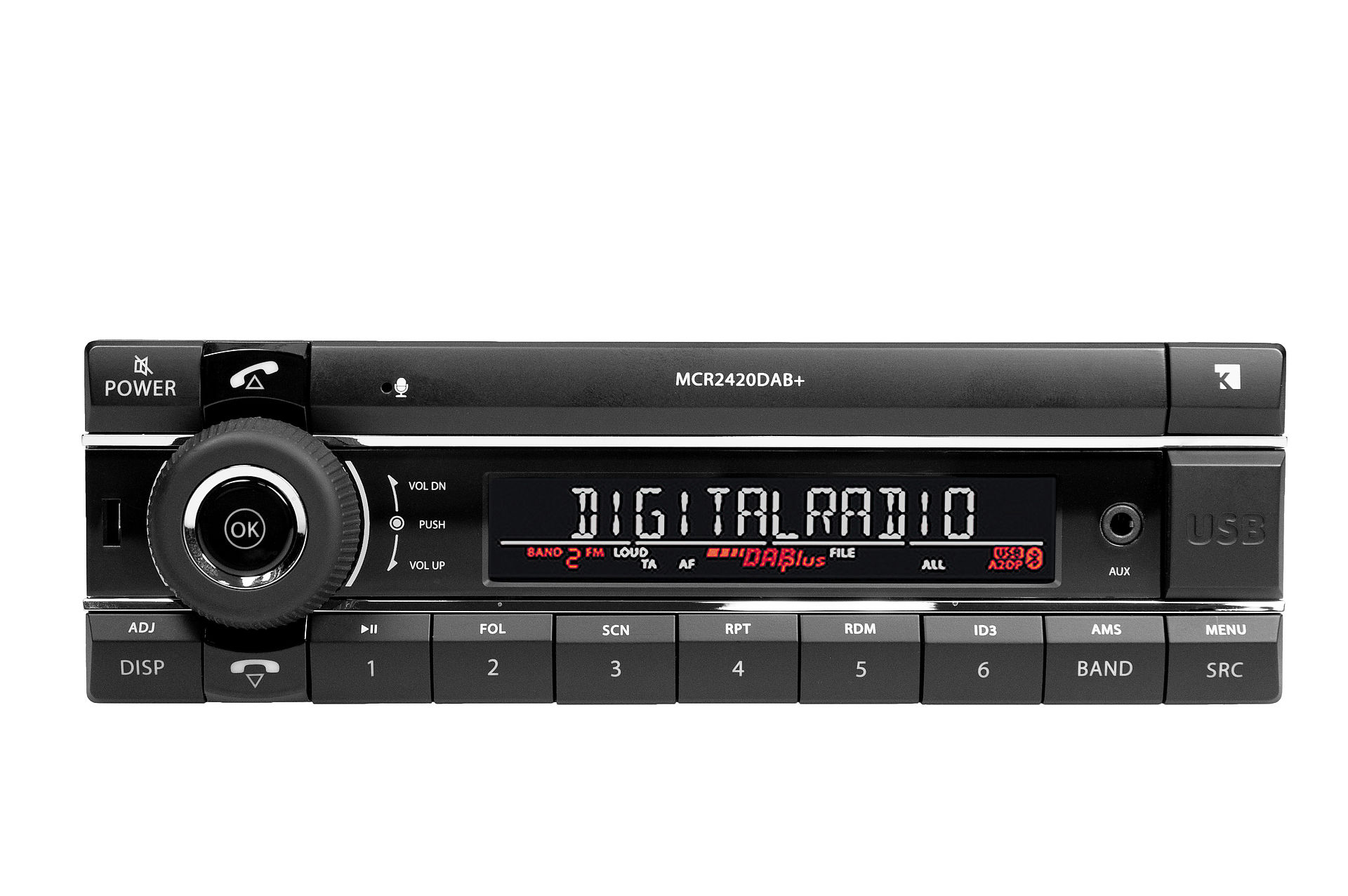 Kienzle MCR 2420 DAB+ 1DIN Autoradio mit USB(2x)/AUX(2x)/Bluetooth/DAB+