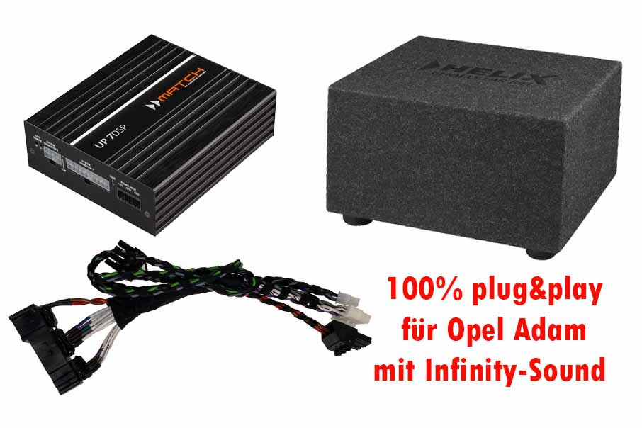 Opel Adam (M-A) mit Infinity-Soundsystem | 8-Kanal DSP Soundupgrade | Subwoofer