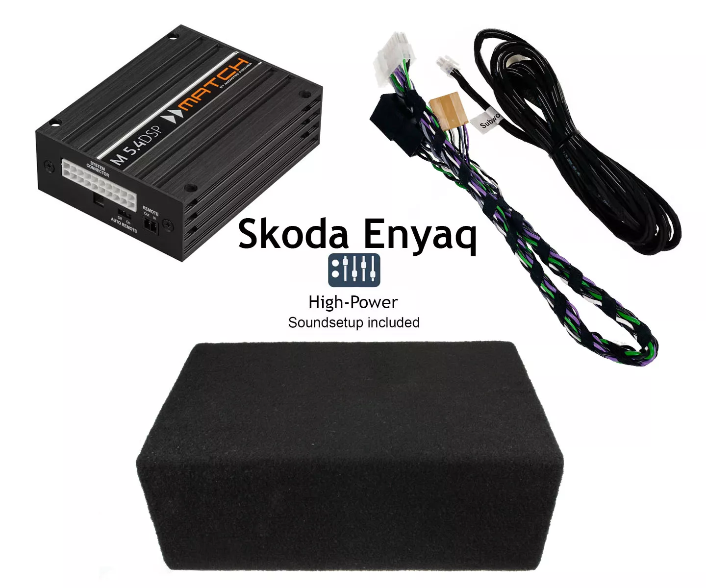 SKODA ENYAQ iV ab 2024 mit Standard-Sound | 5-Kanal DSP Soundupgrade | Subwoofer Bold 6