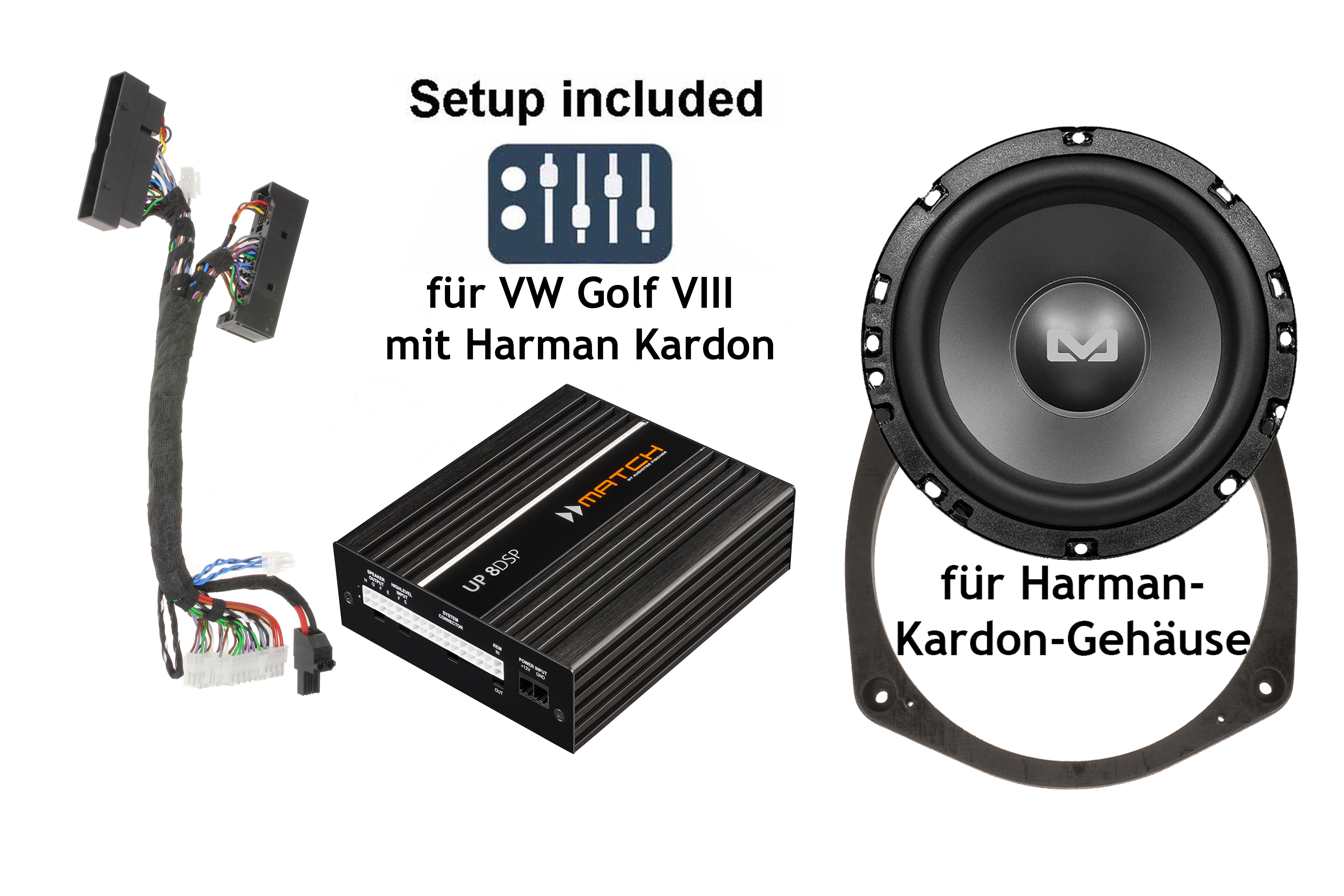 VW Golf 8 mit Harman Kardon (HK) | 8-Kanal DSP-Soundupgrade | Subwoofer Bold 6