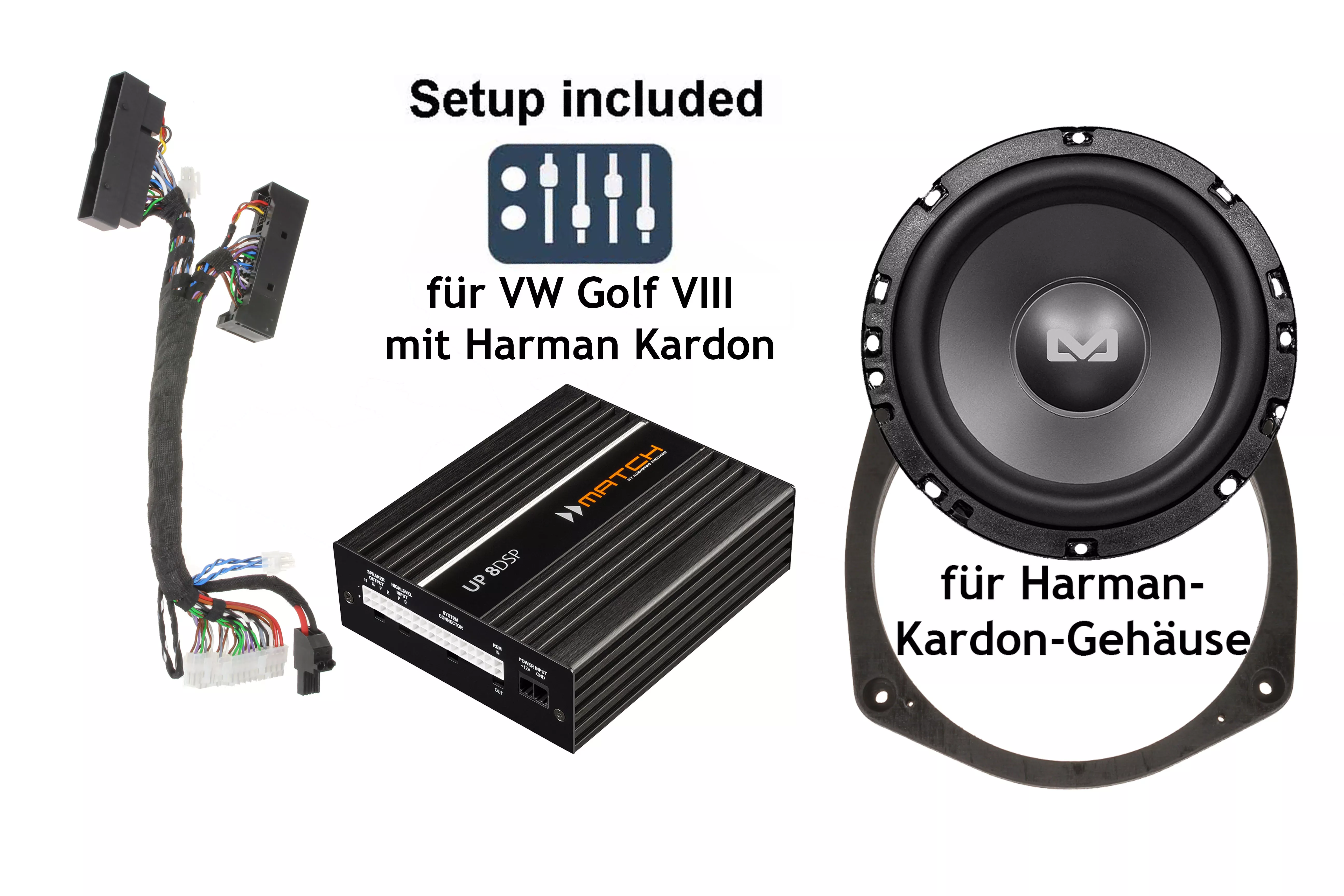 VW Golf 8 mit Harman Kardon (HK) | 8-Kanal DSP-Soundupgrade | Subwoofer Bold 6