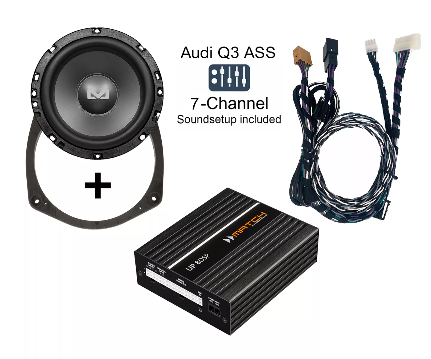 Audi Q3 (F3) mit Audi Soundsystem (ASS) | 8-Kanal DSP Soundupgrade | Subwoofer Bold 6