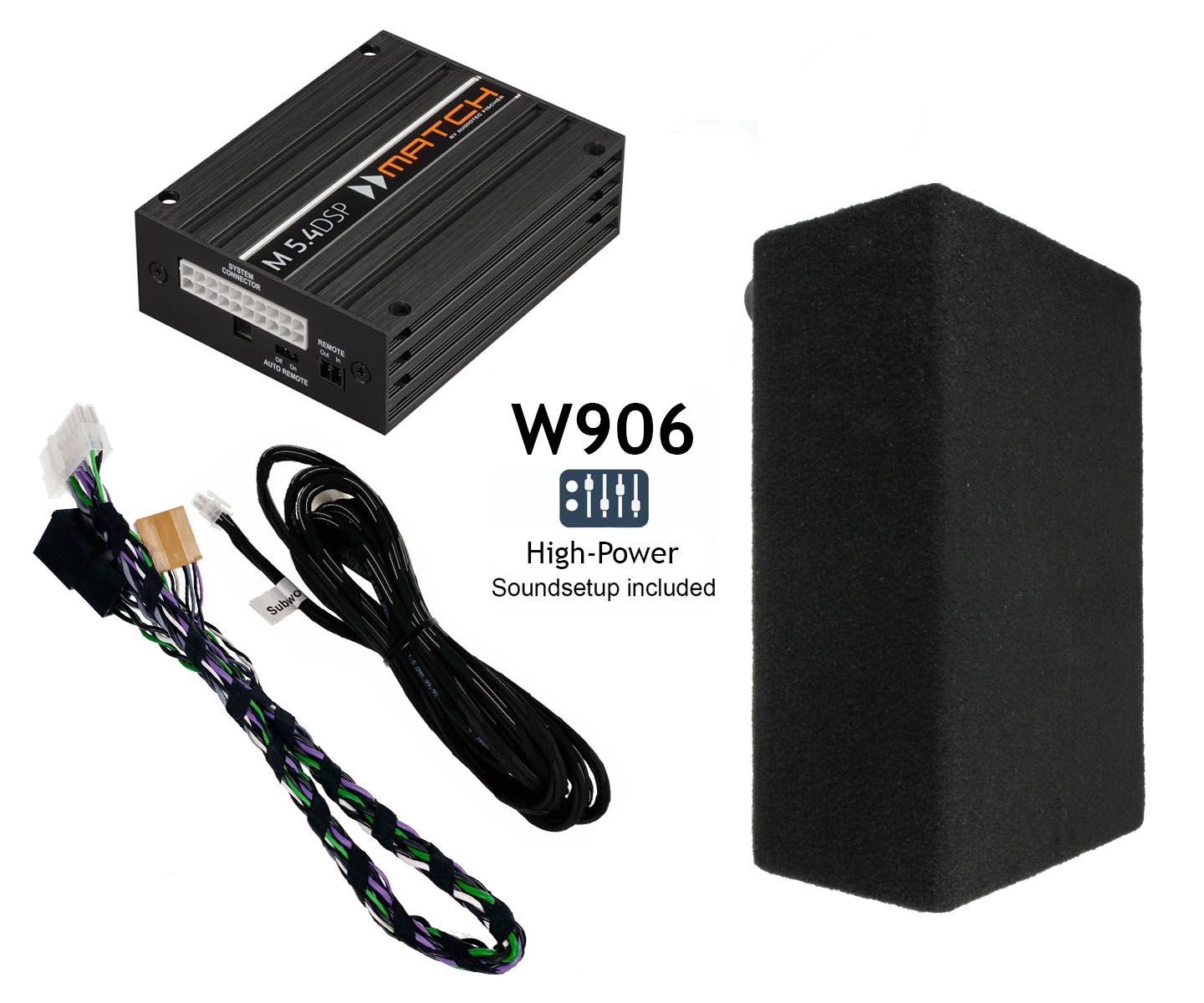 Mercedes Benz Sprinter W906 Soundupgrade-Set | Match M5.4DSP | Plug&Play-Kabel | Bassreflexsubwoofer