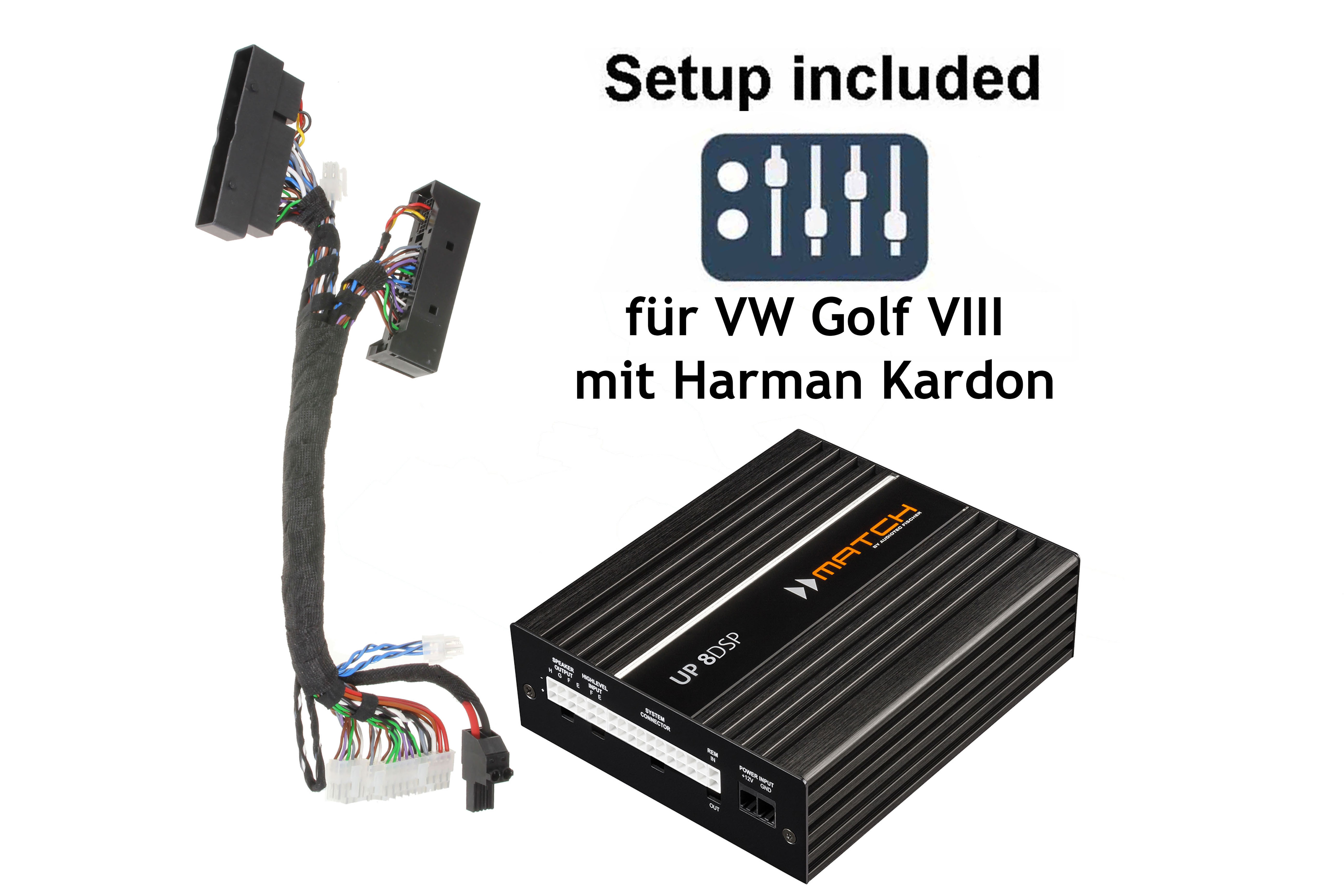 VW Golf 8 mit Harman Kardon, Soundupgrade-Set, Plug&Play DSP-Verstärker, für VW, Audi, Seat, Skoda, Plug & Play - Systeme